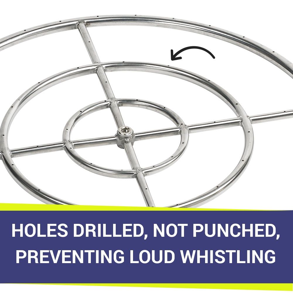 30" Triple-Ring Stainless Steel Burner by American Fire Products