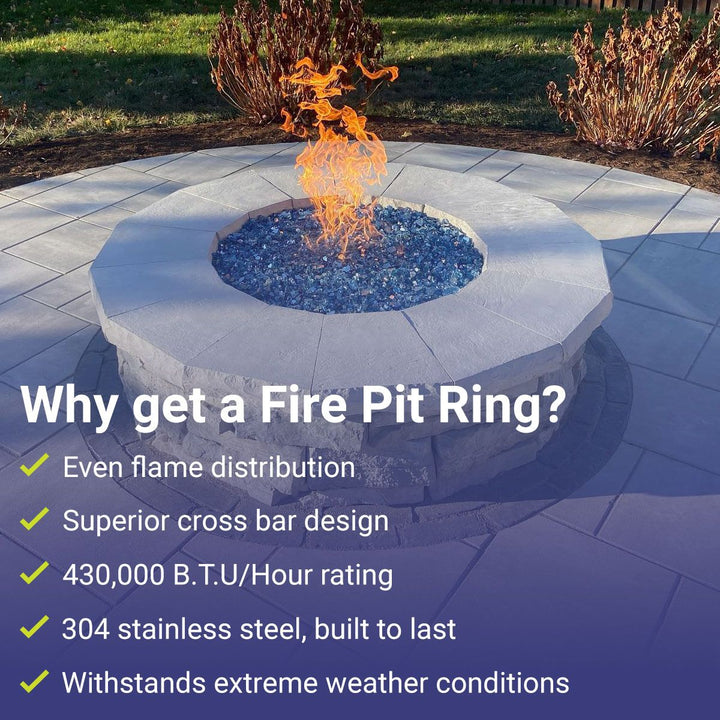 30" Triple-Ring Stainless Steel Burner by American Fire Products