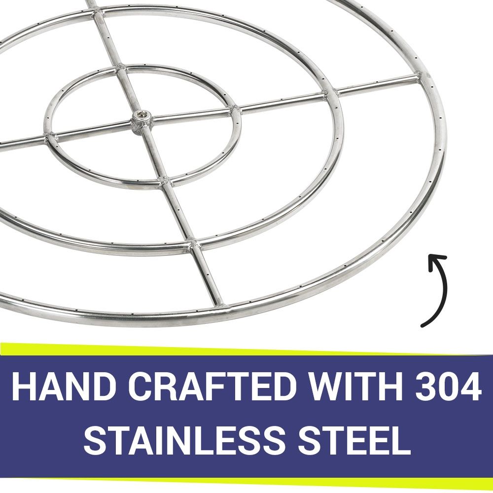 36" Triple-Ring Stainless Steel Burner by American Fire Products