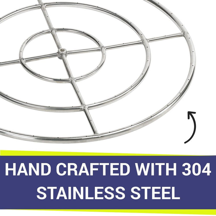 36" Triple-Ring Stainless Steel Burner by American Fire Products