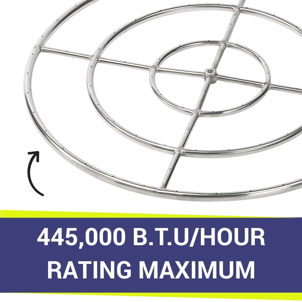 36" Triple-Ring Stainless Steel Burner by American Fire Products