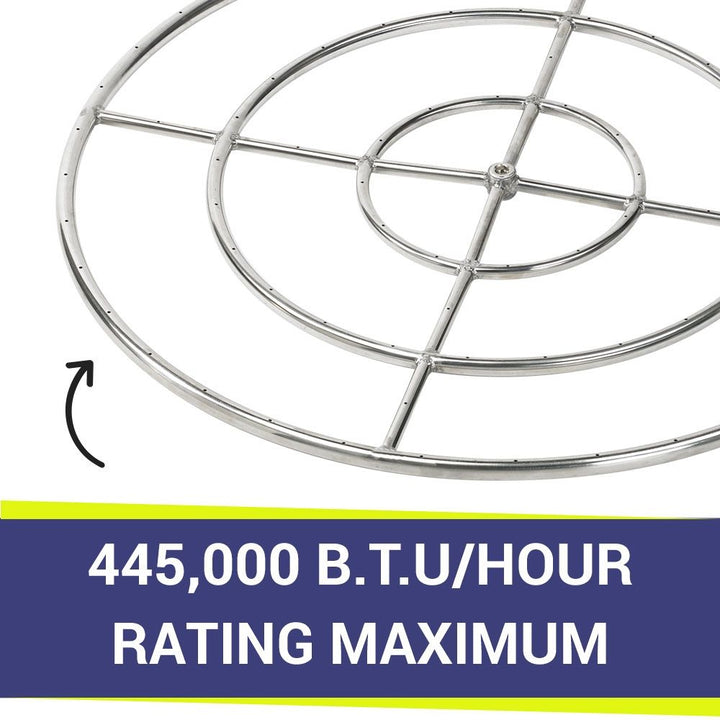 36" Triple-Ring Stainless Steel Burner by American Fire Products