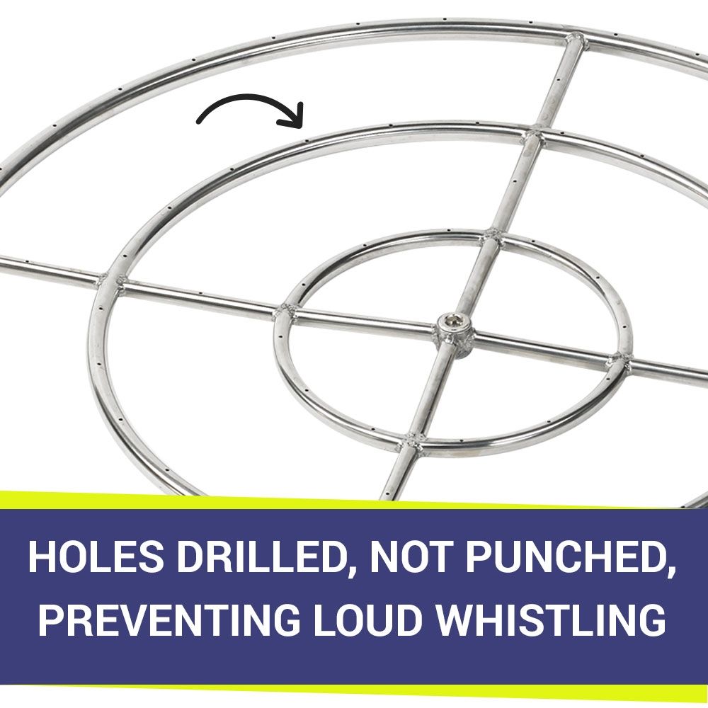 36" Triple-Ring Stainless Steel Burner by American Fire Products