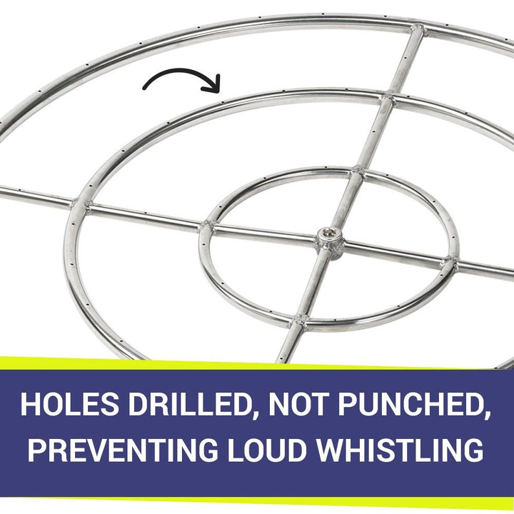 36" Triple-Ring Stainless Steel Burner by American Fire Products