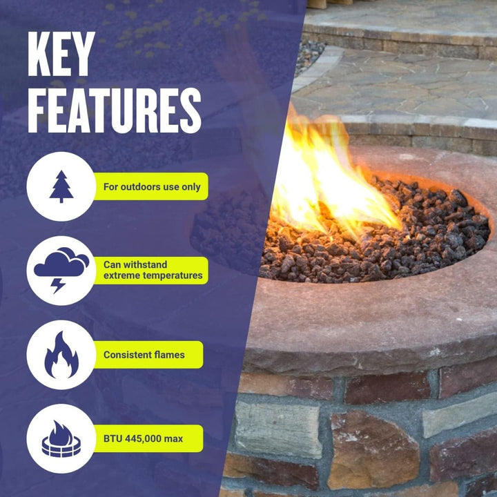 36" Triple-Ring Stainless Steel Burner by American Fire Products