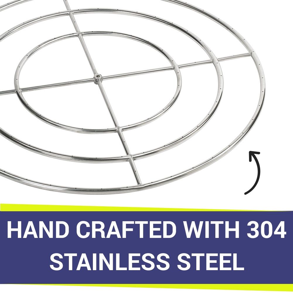48" Triple-Ring Stainless Steel Burner by American Fire Products