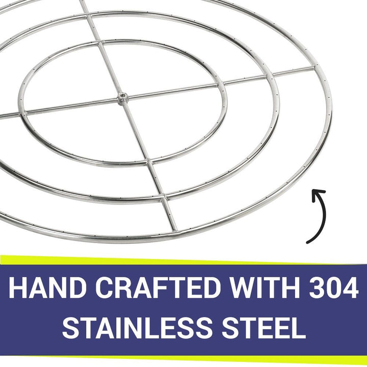 48" Triple-Ring Stainless Steel Burner by American Fire Products