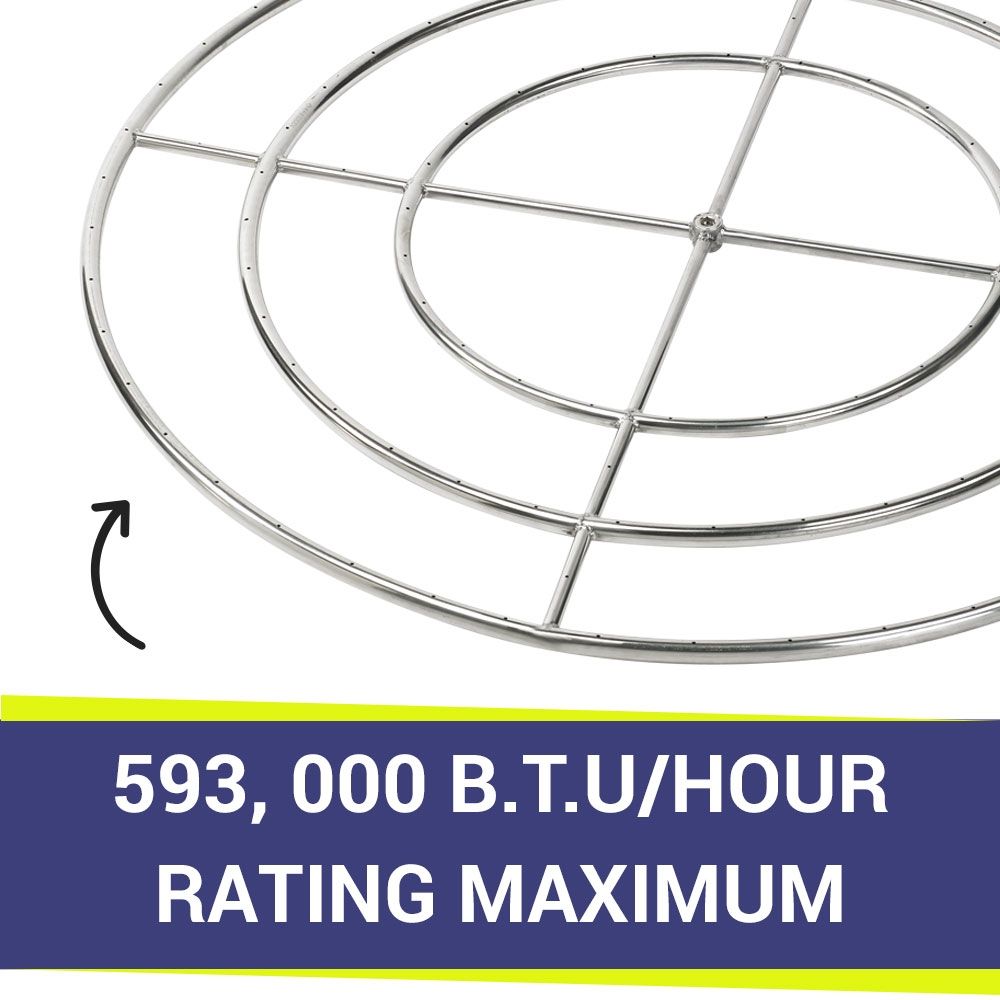 48" Triple-Ring Stainless Steel Burner by American Fire Products