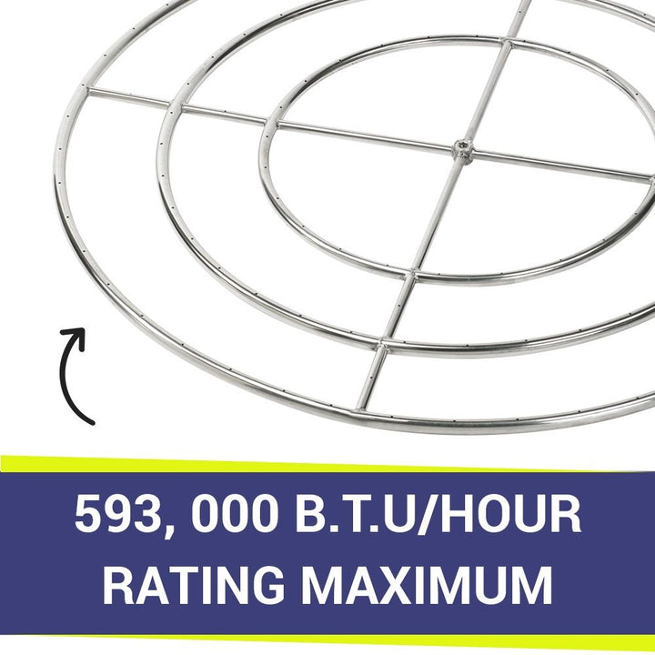 48" Triple-Ring Stainless Steel Burner by American Fire Products
