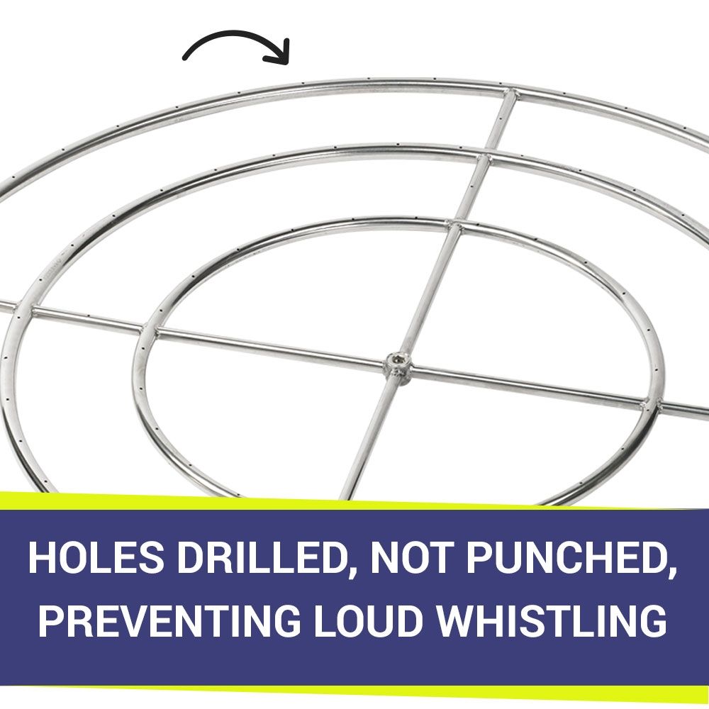 48" Triple-Ring Stainless Steel Burner by American Fire Products