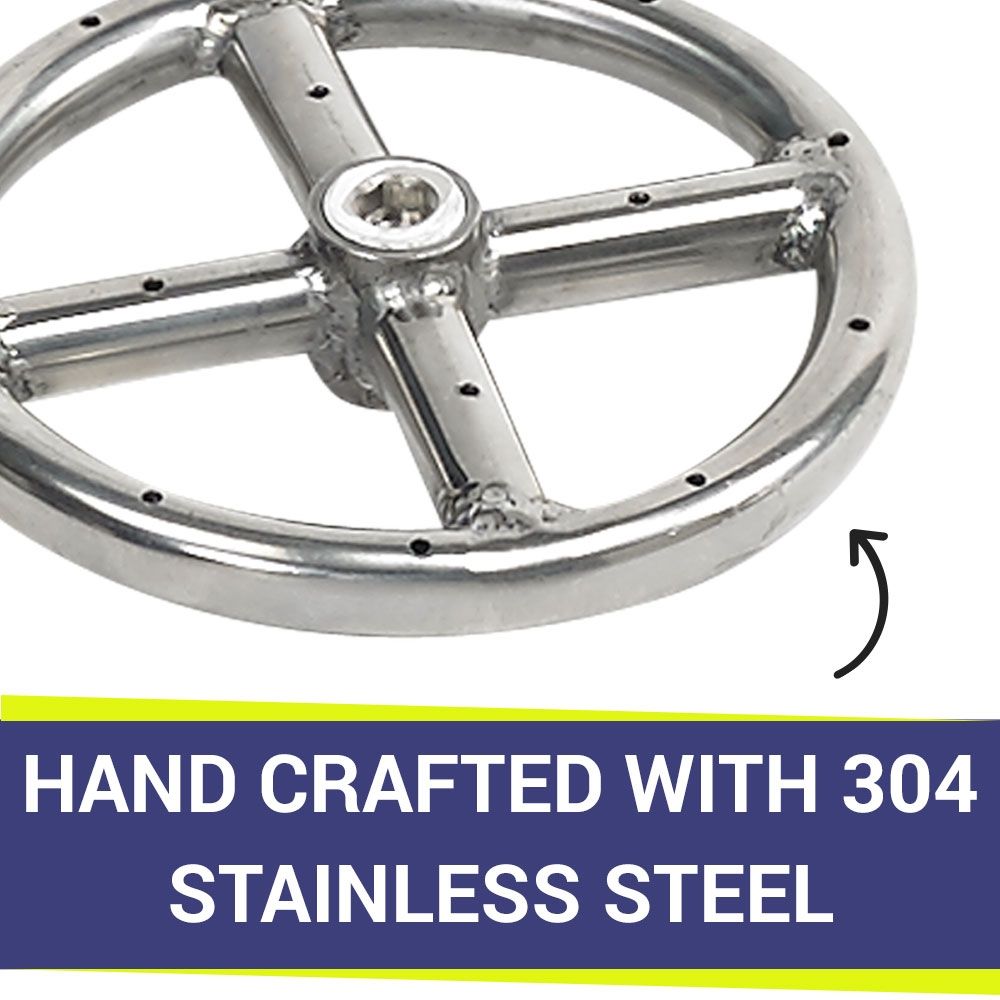 6" Single-Ring Stainless Steel Burner by American Fire Products