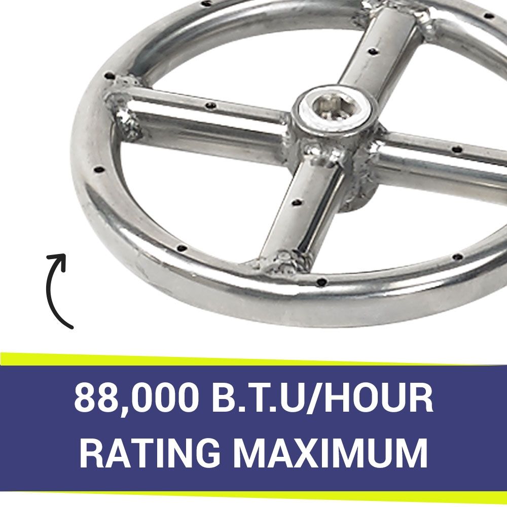6" Single-Ring Stainless Steel Burner by American Fire Products