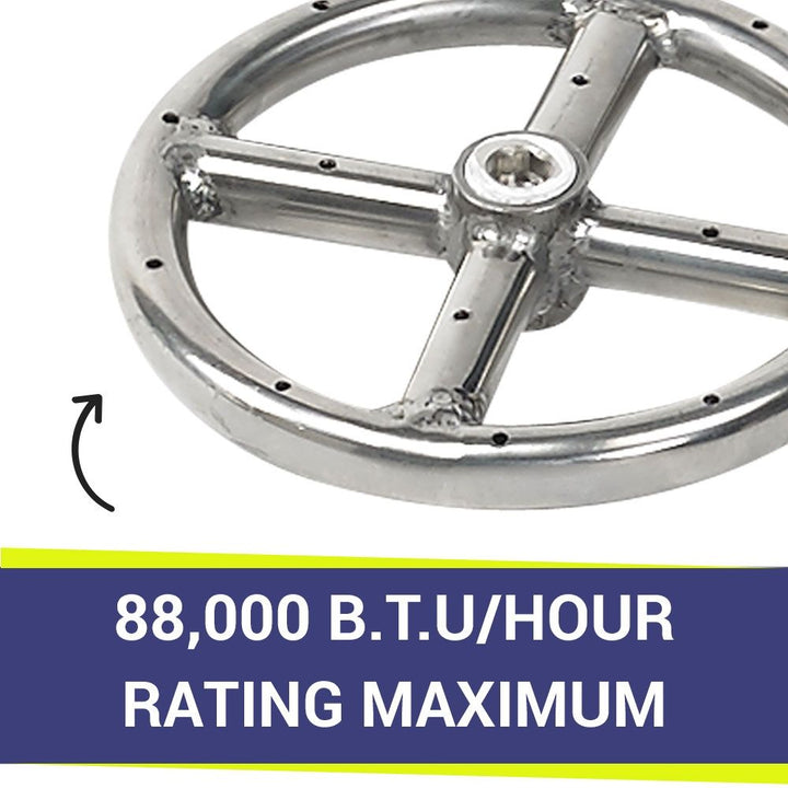 6" Single-Ring Stainless Steel Burner by American Fire Products