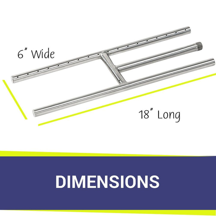 18" Stainless Steel H-Burner by American Fire Products