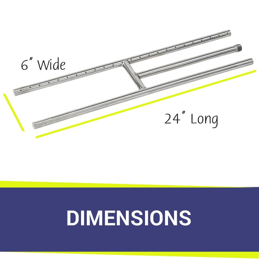 24" Stainless Steel H-Burner by American Fire Products