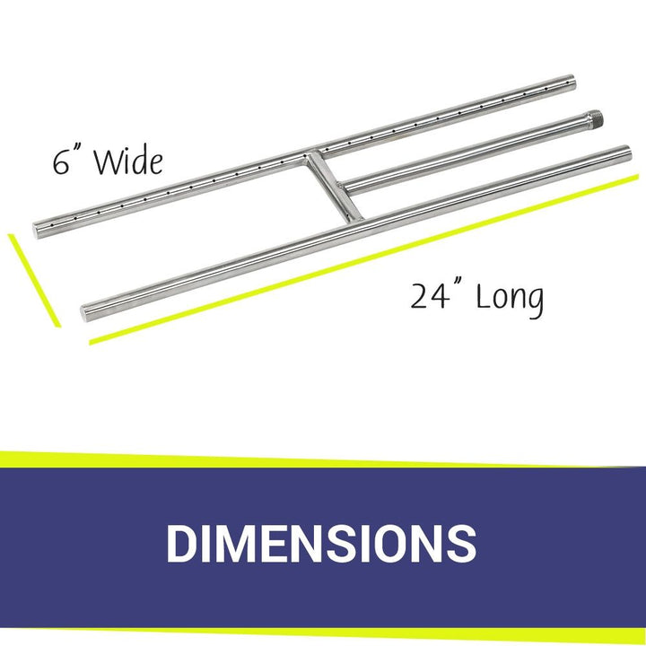 24" Stainless Steel H-Burner by American Fire Products