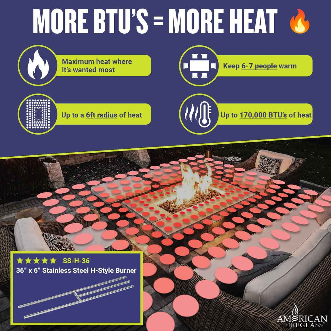 36" Stainless Steel H-Burner by American Fire Products