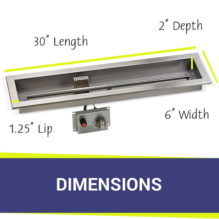 30" x 6" Linear CSA Certified Stainless Steel Drop-In Pan Kit by American Fire Products