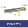 30" x 6" Linear Stainless Steel Drop-In Pan by American Fire Products