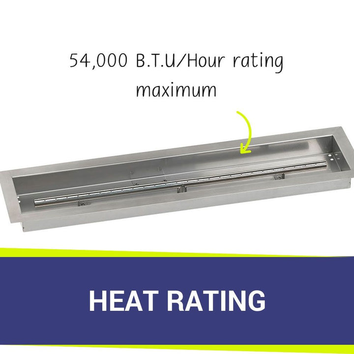 30" x 6" Linear Stainless Steel Drop-In Pan by American Fire Products