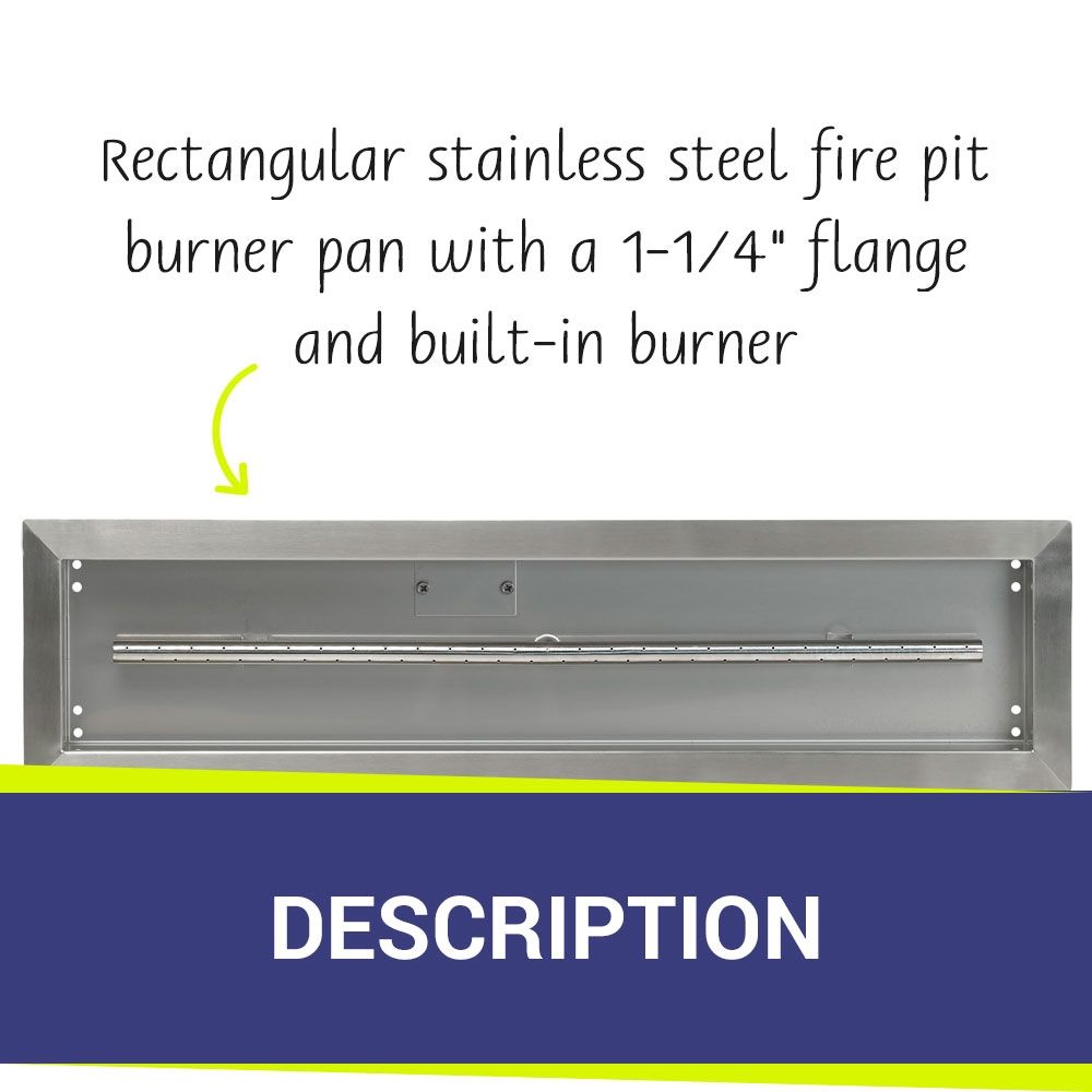 30" x 6" Linear Stainless Steel Drop-In Pan by American Fire Products