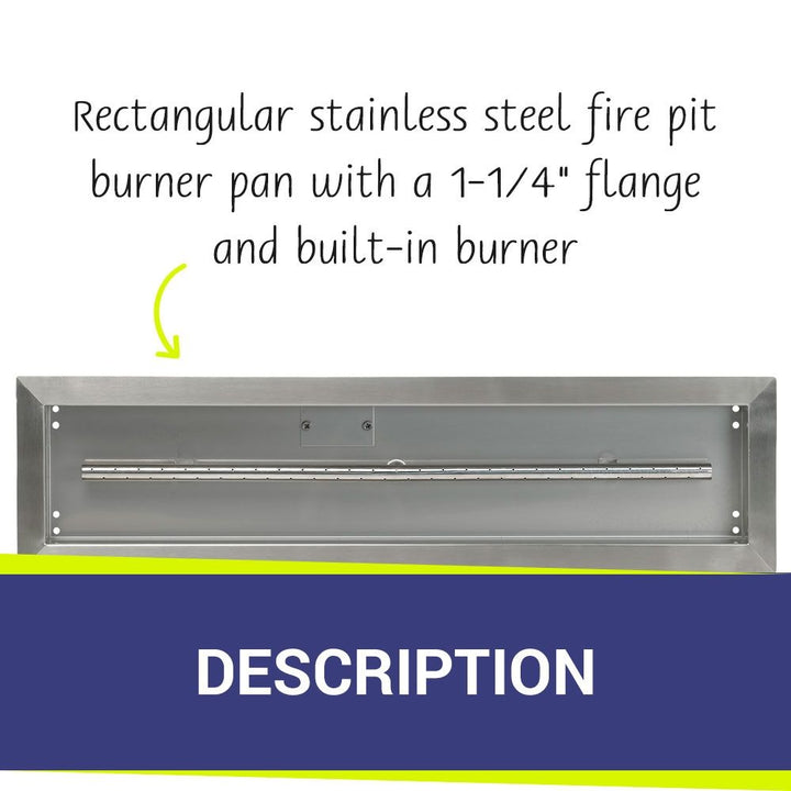 30" x 6" Linear Stainless Steel Drop-In Pan by American Fire Products