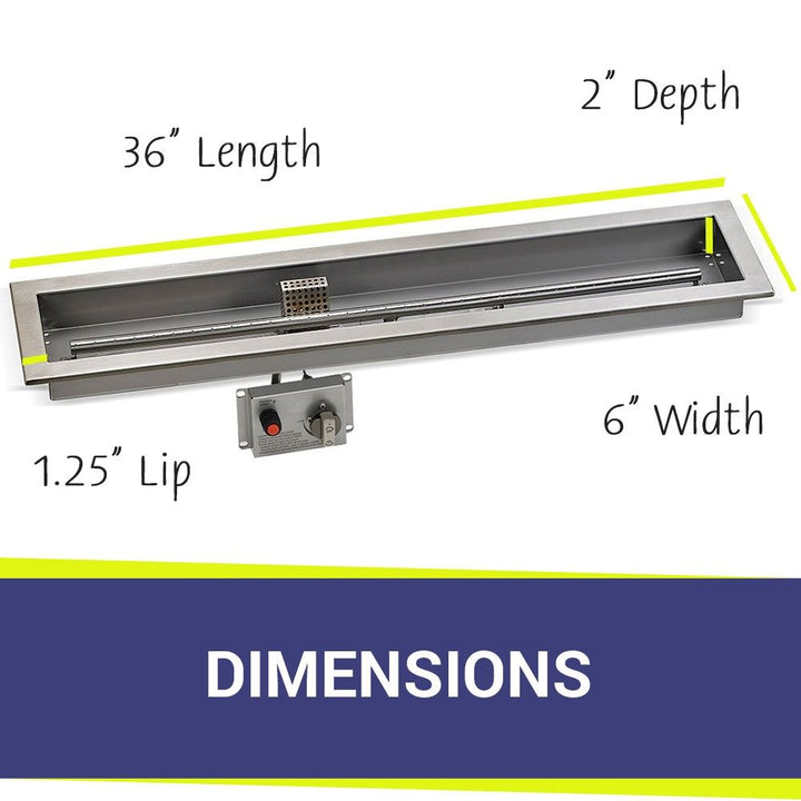 36" x 6" Linear CSA Certified Stainless Steel Drop-In Pan Kit by American Fire Products