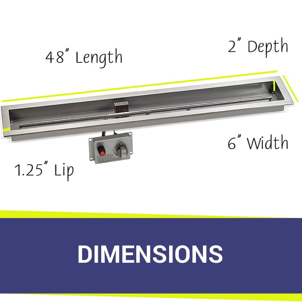 48" x 6" Linear CSA Certified Stainless Steel Drop-In Pan Kit by American Fire Products
