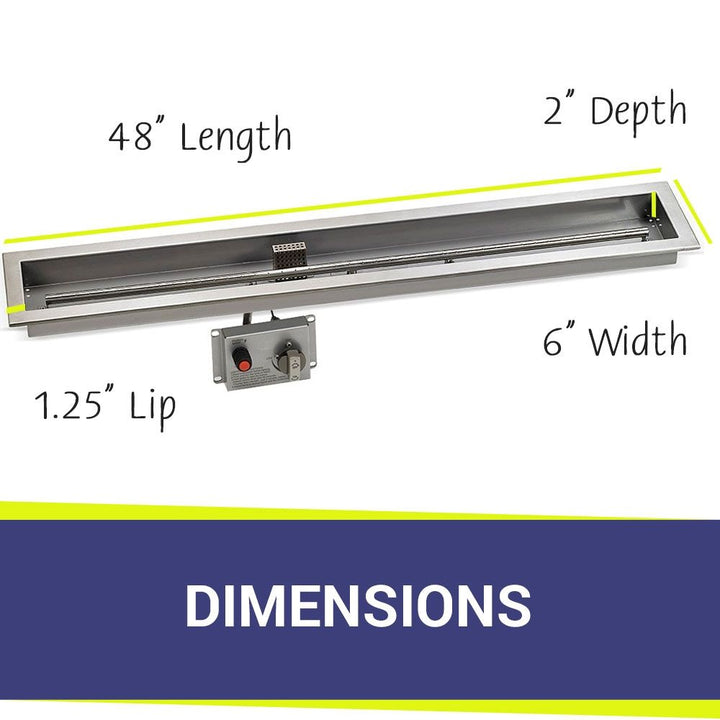 48" x 6" Linear CSA Certified Stainless Steel Drop-In Pan Kit by American Fire Products