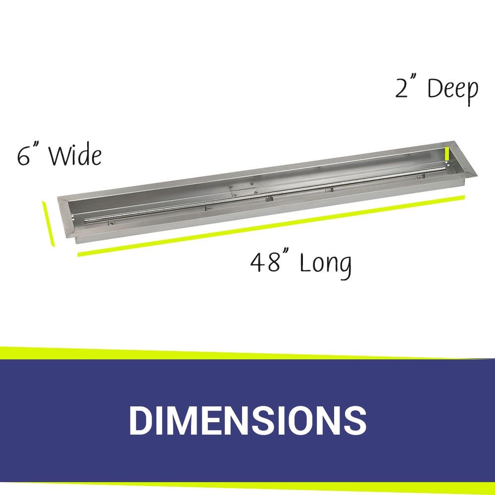48" x 6" Linear Stainless Steel Drop-In Pan by American Fire Products