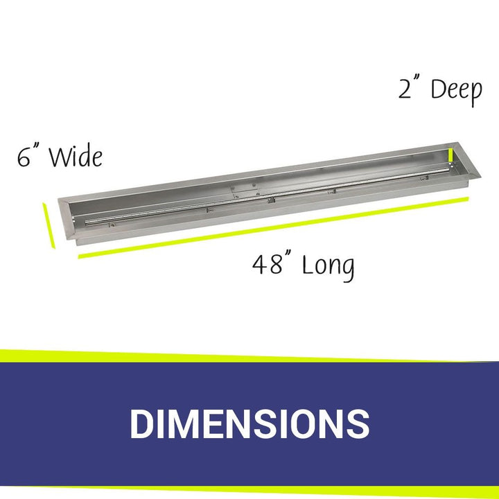 48" x 6" Linear Stainless Steel Drop-In Pan by American Fire Products