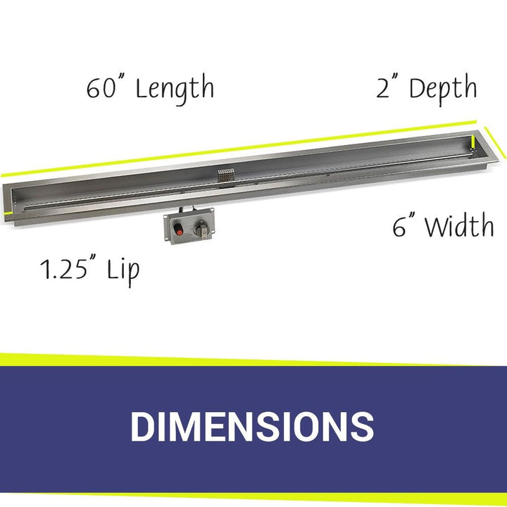 60" x 6" Linear CSA Certified Stainless Steel Drop-In Pan Kit by American Fire Products