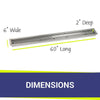 60" x 6" Linear Stainless Steel Drop-In Pan by American Fire Products
