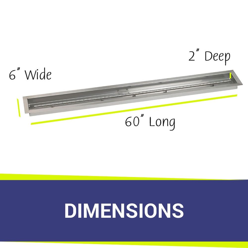 60" x 6" Linear Stainless Steel Drop-In Pan by American Fire Products