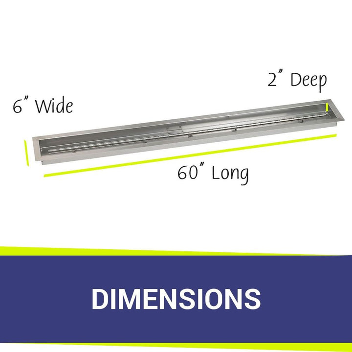 60" x 6" Linear Stainless Steel Drop-In Pan by American Fire Products