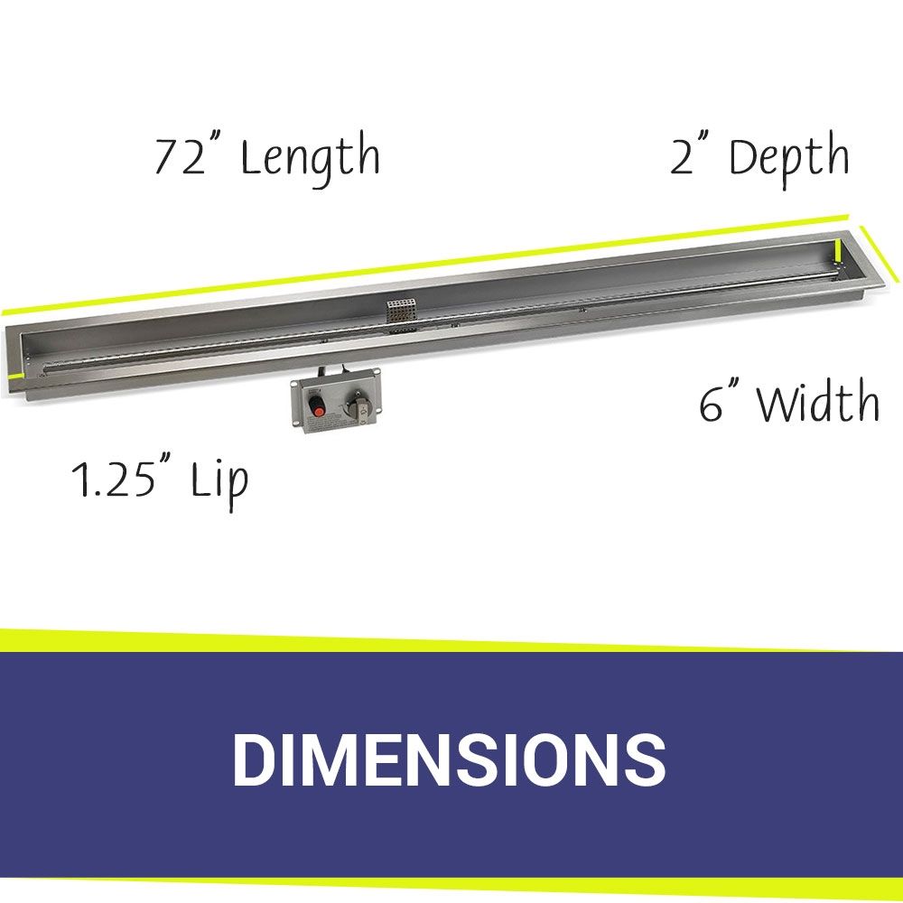 72" x 6" Linear CSA Certified Stainless Steel Drop-In Pan Kit by American Fire Products