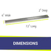 72" x 6" Linear Stainless Steel Drop-In Pan by American Fire Products