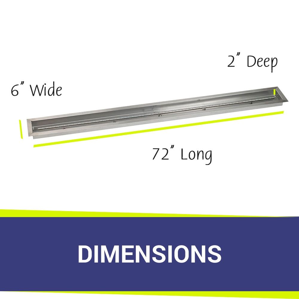 72" x 6" Linear Stainless Steel Drop-In Pan by American Fire Products