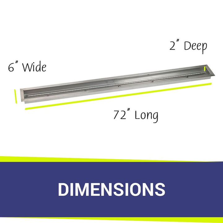 72" x 6" Linear Stainless Steel Drop-In Pan by American Fire Products