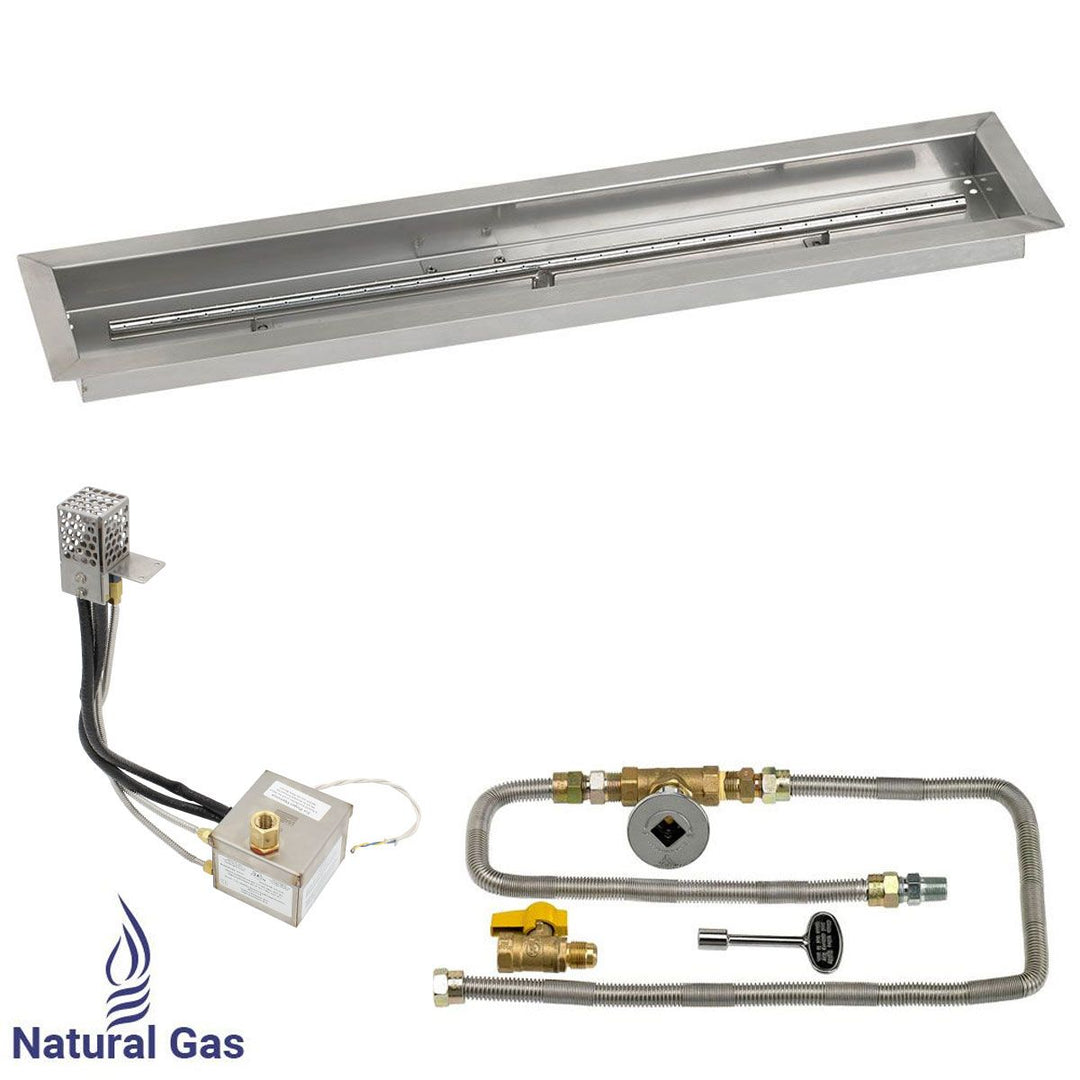 Linear Stainless Steel Drop-In Pan with All-Weather Electronic Ignition System by American Fire Products