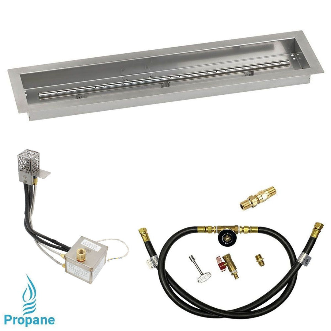 Linear Stainless Steel Drop-In Pan with All-Weather Electronic Ignition System by American Fire Products