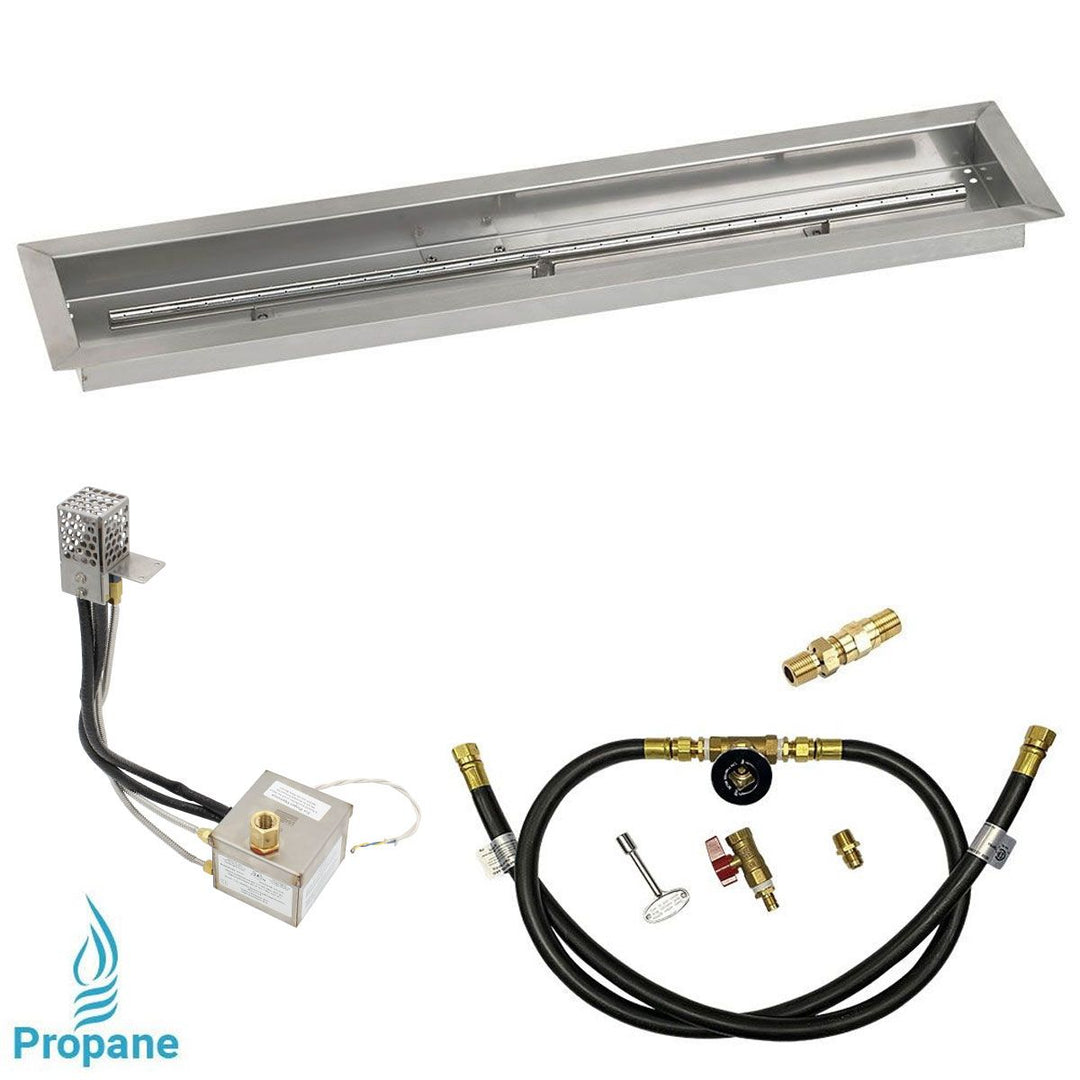 Linear Stainless Steel Drop-In Pan with All-Weather Electronic Ignition System by American Fire Products