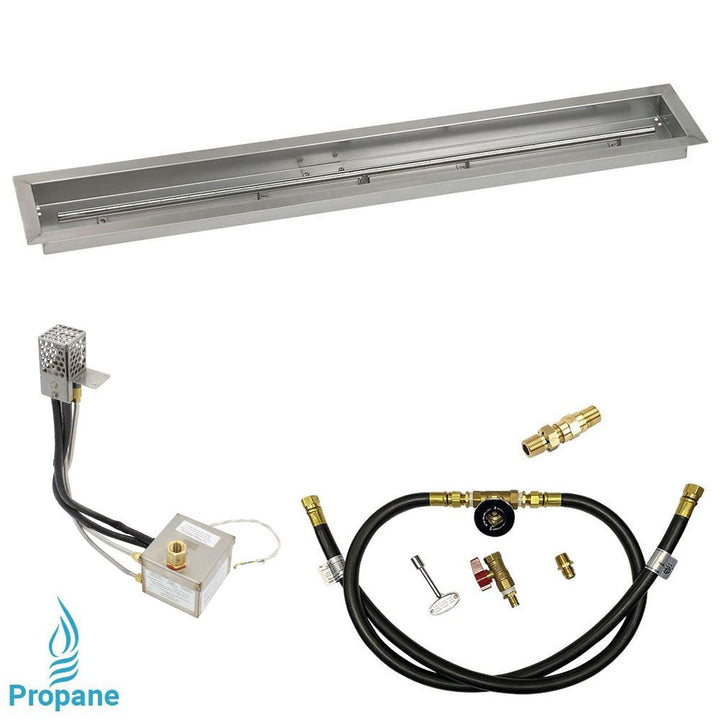 Linear Stainless Steel Drop-In Pan with All-Weather Electronic Ignition System by American Fire Products