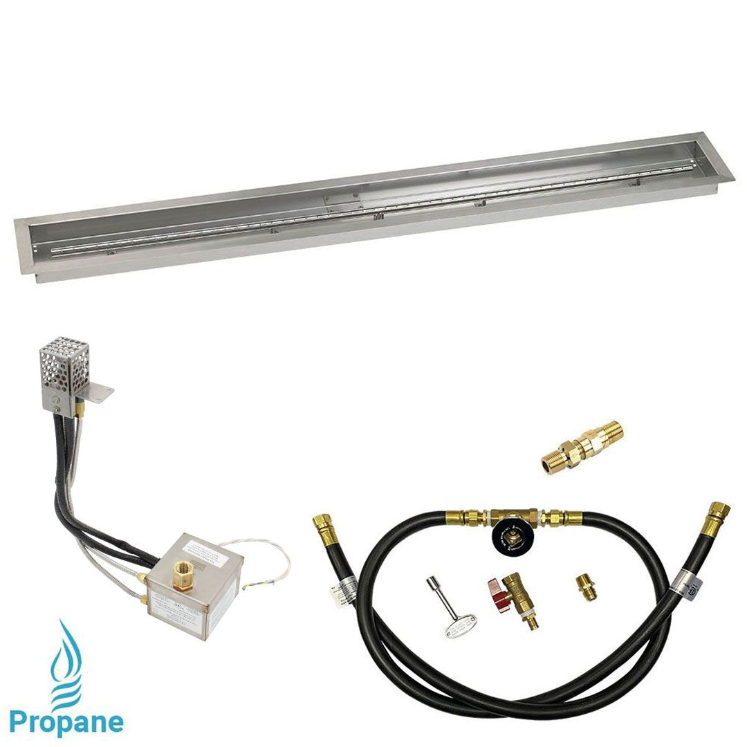 Linear Stainless Steel Drop-In Pan with All-Weather Electronic Ignition System by American Fire Products
