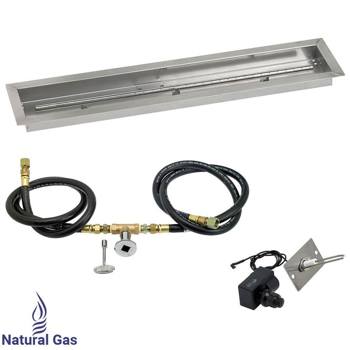36" x 6" Linear Stainless Steel Drop-In Pan with Spark Ignition Kit - Natural Gas by American Fire Products