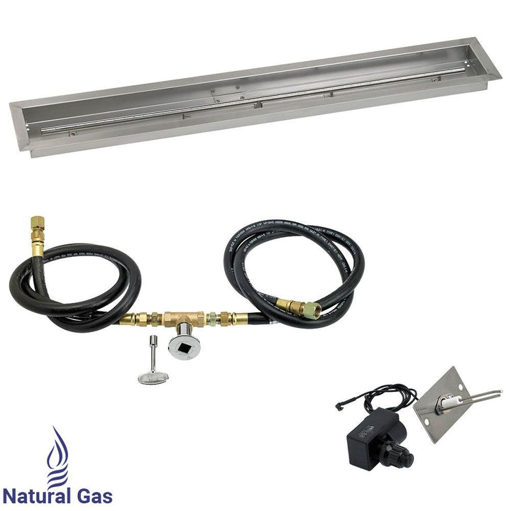 48" x 6" Linear Stainless Steel Drop-In Pan with Spark Ignition Kit - Natural Gas by American Fire Products