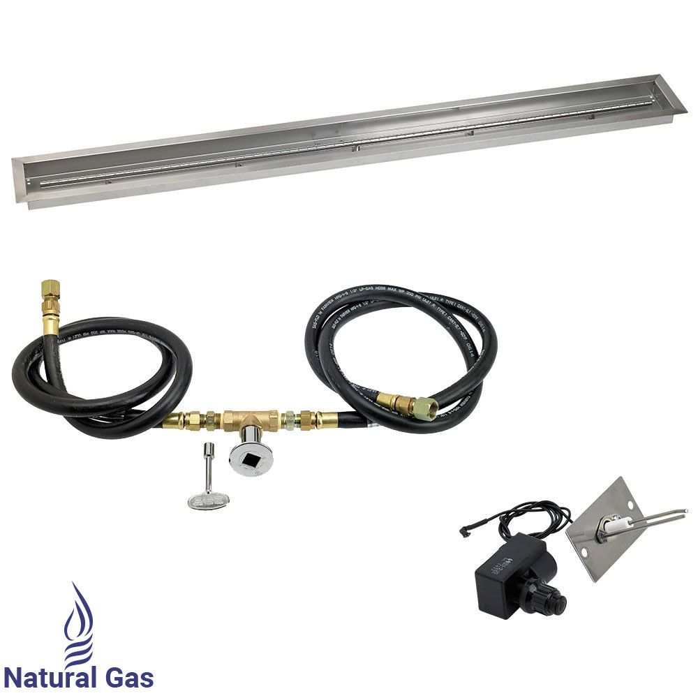 72" x 6" Linear Stainless Steel Drop-In Pan with Spark Ignition Kit - Natural Gas by American Fire Products