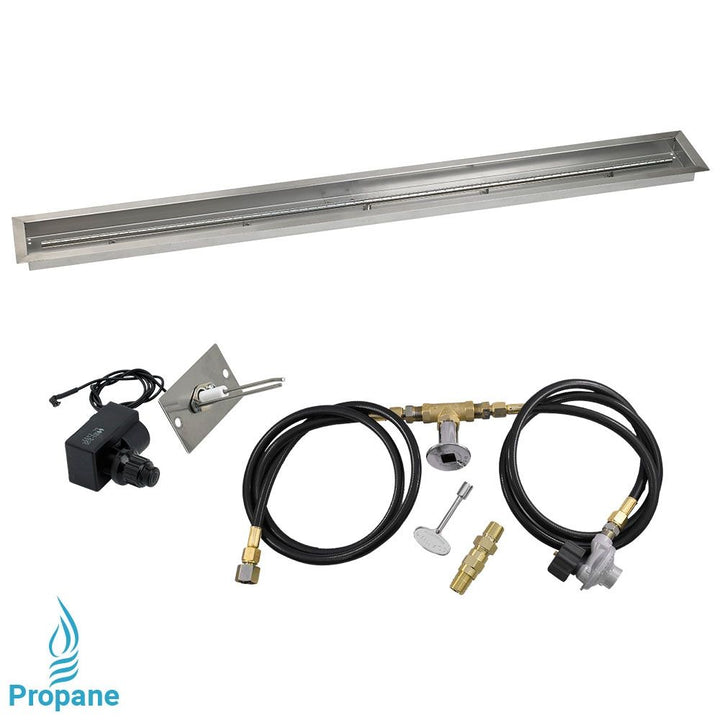 72" x 6" Linear Stainless Steel Drop-In Pan with Spark Ignition Kit - Propane by American Fire Products