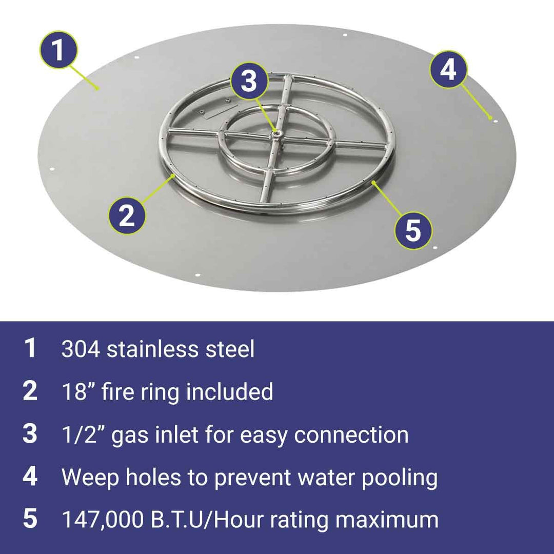36" Round Stainless Steel Flat Pan by American Fire Products