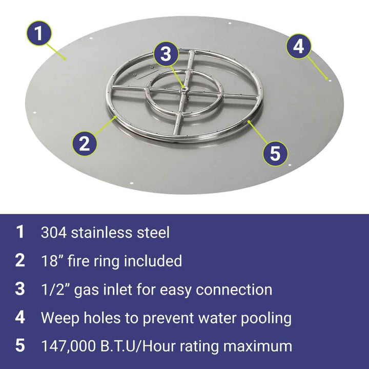 36" Round Stainless Steel Flat Pan by American Fire Products